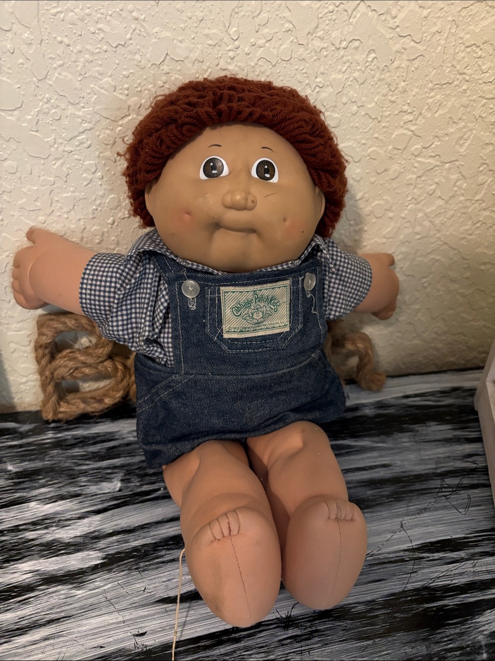 Cabbage Patch Kids Red-Haired Plush Doll in Denim Overalls